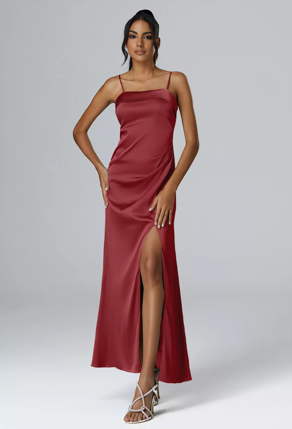 AW Ritenuto Burgundy  Beach Wedding Guest Dresses